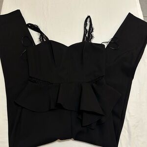 Parker Black Lace Trim Jumpsuit